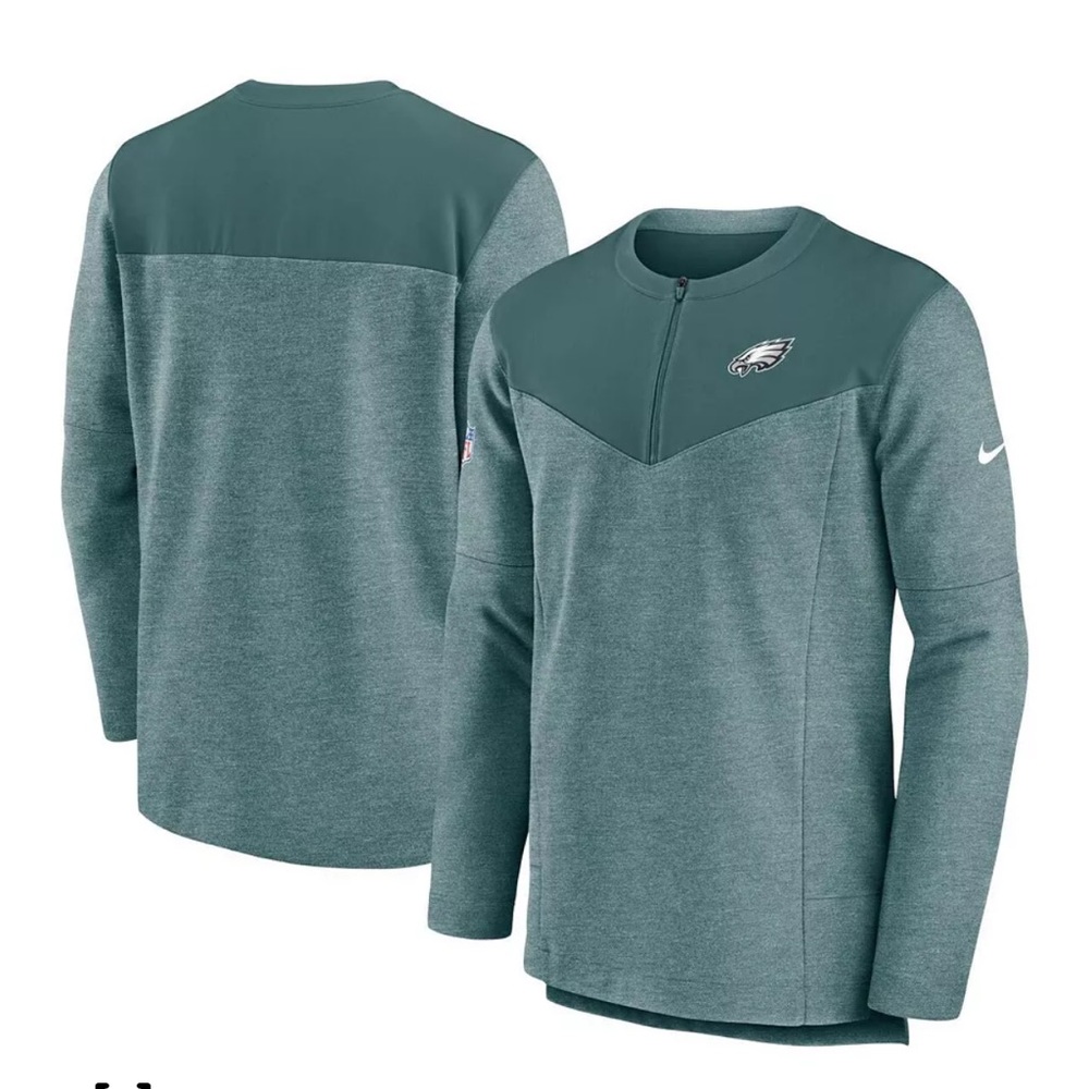 Nike Philadelphia Eagles Sideline Lockup Performance 1/4 Zip Jacket Green Large